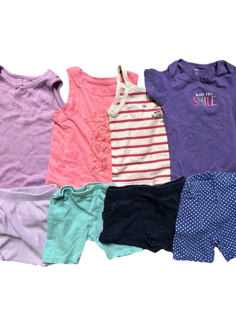 Toddler Girl Summer Clothing Tank Tops Shorts Petite Bateau Size 18-24 Months